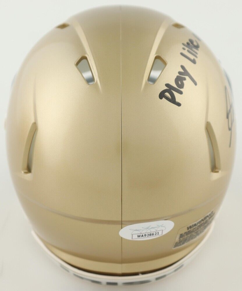 Benjamin Morrison Signed Notre Dame Fighting Irish Mini Helmet Jersey (JSA) DB