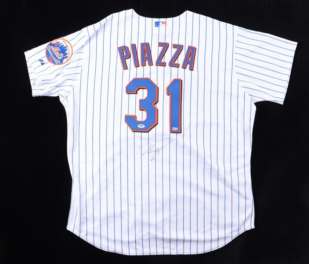 Mike Piazza Signed New York Mets Majestic Jersey (PSA & ML) 1993 Rookie of Year