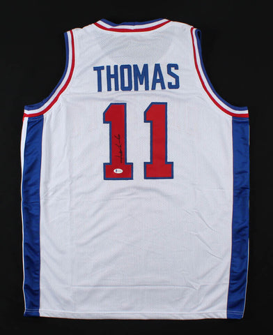 Isiah Thomas Signed Detroit Pistons Jersey (Beckett COA)  12xNBA All Star Guard