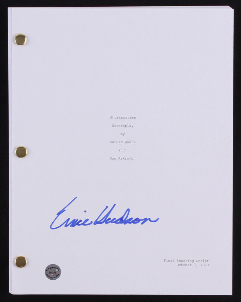Ernie Hudson Signed “Ghostbusters” Full Movie Script (Legends COA) Uncle Bill