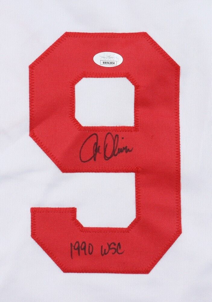 Joe Oliver Signed Cincinnati Reds Jersey (JSA) 1990 World Series Champ / Catcher