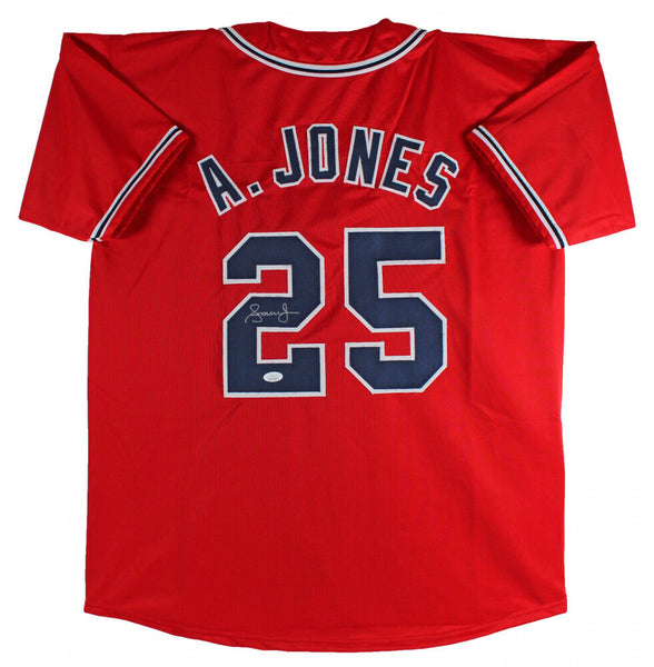 Andruw Jones Signed Atlanta Braves Throwback Early 1970's Style Jersey –
