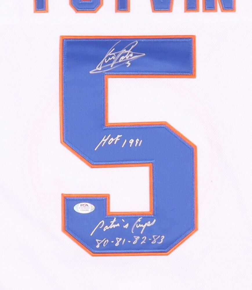 Denis Potvin Signed NY Islanders Jersey "HOF 1991 & Potvin's Cups 80-81-82-83."