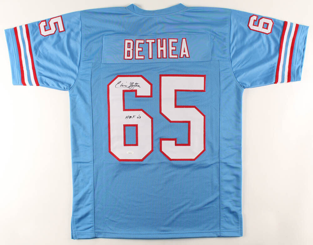 Elvin Bethea Signed Houston Oilers Jersey Ins. "HOF 83" (JSA COA) 8×Pro Bowl DE