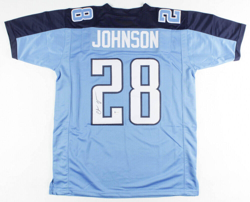 Chris Johnson Signed Tennessee Titans Jersey (Beckett COA) 3×Pro Bowl RB