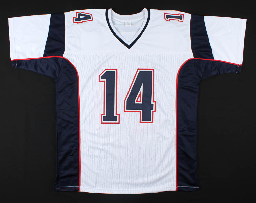 Steve Grogan Signed New England Patriots White Jersey (JSA COA) Super Bowl Q.B