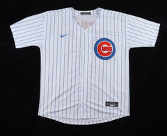 Patrick Wisdom Signed Chicago Cubs Pinstriped Nike Jersey (JSA COA) 3rd Baseman