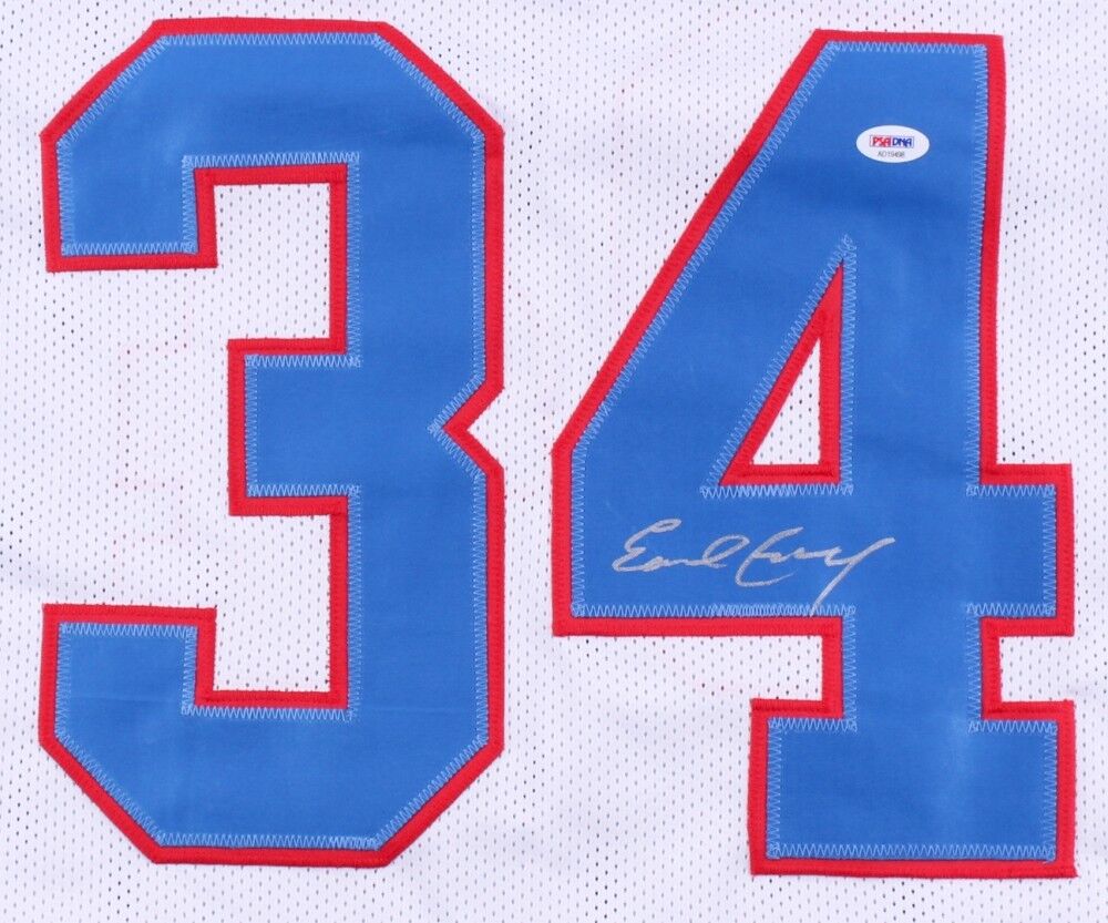 Earl Campbell Signed Houston Oilers Career Stat Jersey (PSA COA) 5×Pro Bowl R.B.