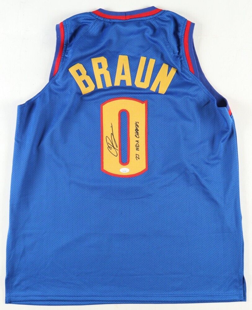 Christian Braun Signed Denver Nuggets Jersey Inscribed "23 NBA Champs" (JSA COA)
