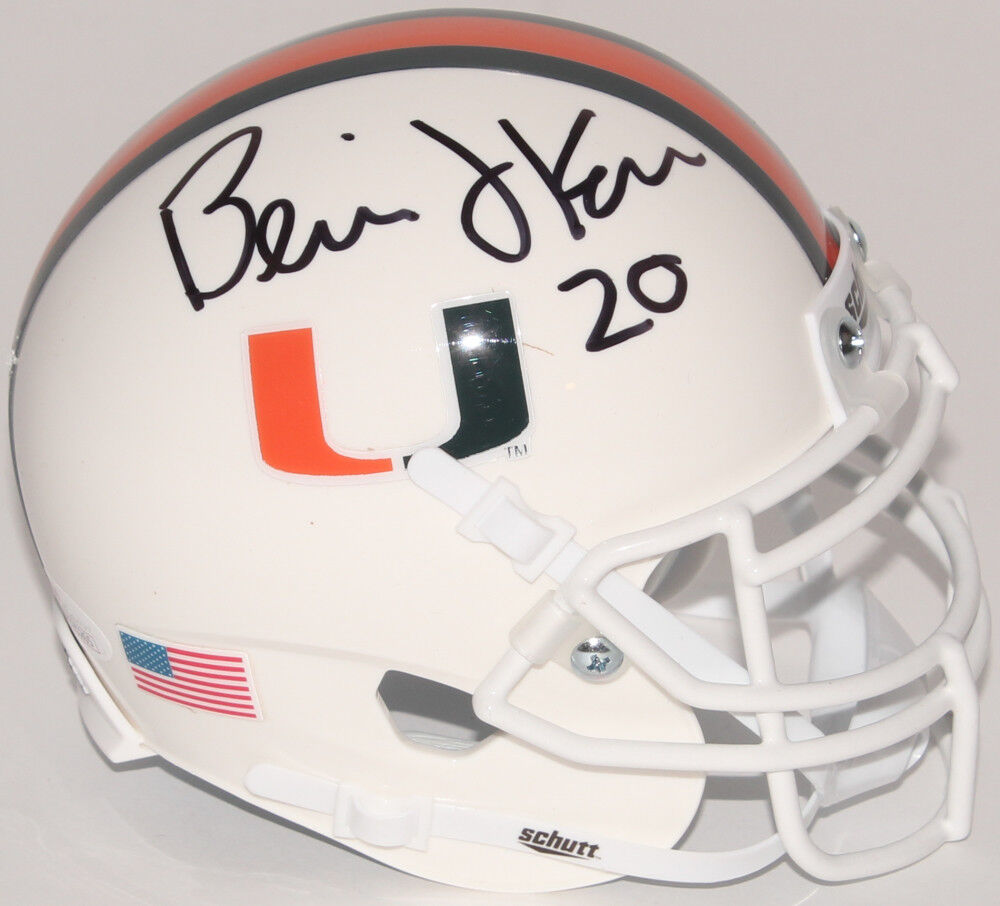 Bernie Kosar Signed Miami Hurricanes Mini Helmet (JSA COA) Cleveland Browns QB