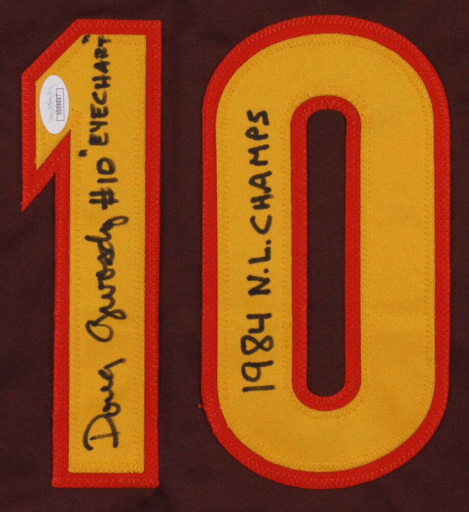 Doug Gwosdz Signed San Diego Padres Jersey /1984 N.L.Champs & Eyechart (JSA COA)