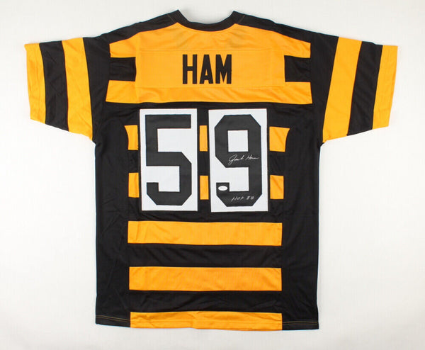 Jack Ham Signed Pittsburgh Steelers Bumble Bee Jersey Inscrd HOF