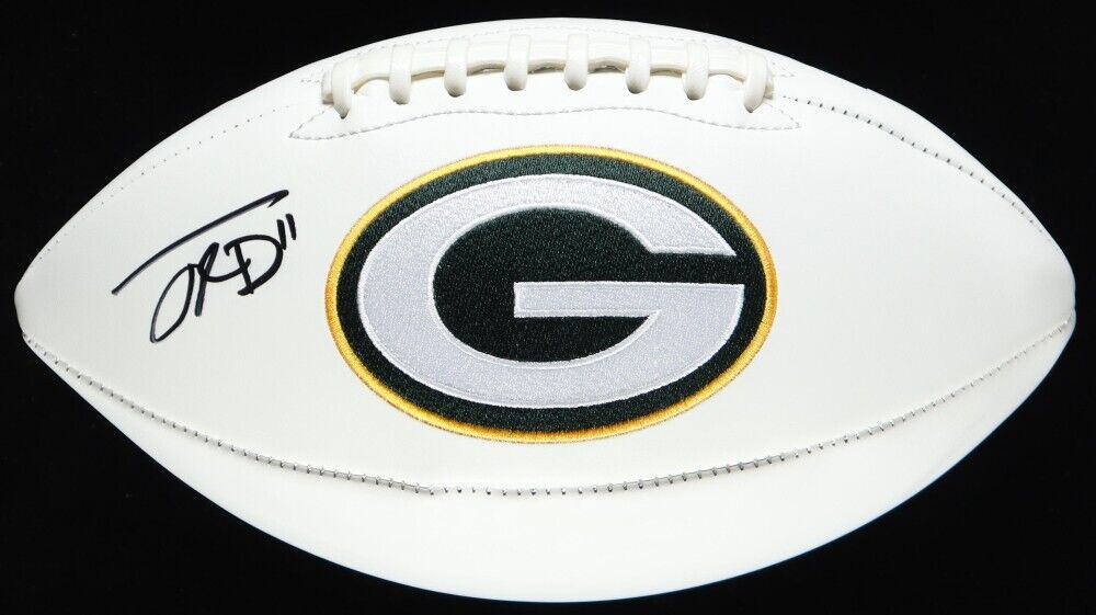 Jayden Reed Signed Green Bay Packers Logo Football (JSA COA) 2022 Rookie W.R