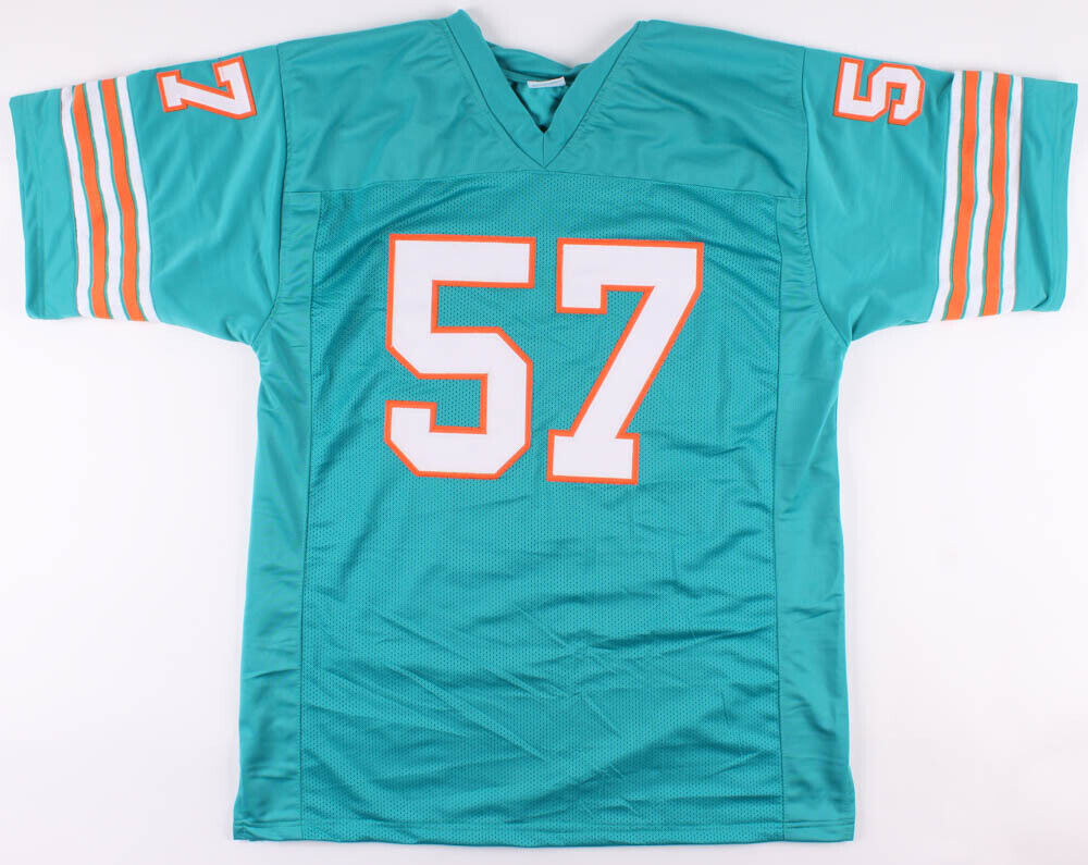 Dwight Stephenson Signed Miami Dolphins Jersey Inscribed "HOF 98" (Beckett)