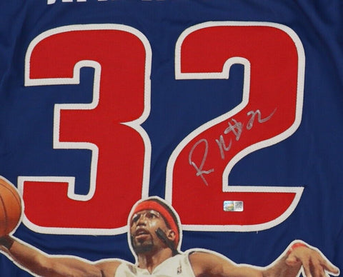 Richard Hamilton Signed Detroit Pistons Photo Jersey (Steiner) 2004 NBA Champion