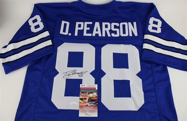 Autographed/Signed Drew Pearson Dallas Blue Football Jersey JSA COA at  's Sports Collectibles Store