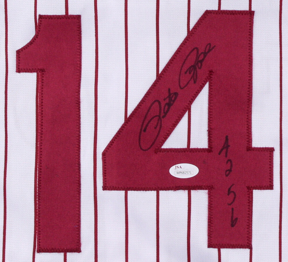 Pete Rose Signed Philadelphia Phillies Pinstriped Jersey Inscribed "4256"(JSA)