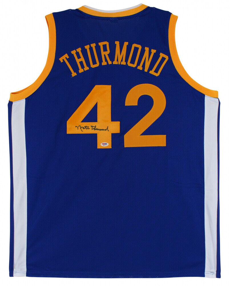 Nate Thurmond Signed Golden State Warriors Jersey (PSA COA) 7xAll Star Center