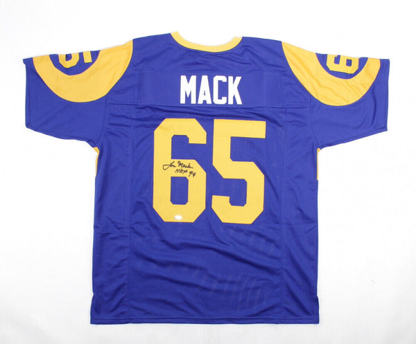 Tom Mack Signed Los Angeles Rams Jersey Inscribed HOF 99 (Schwartz S –