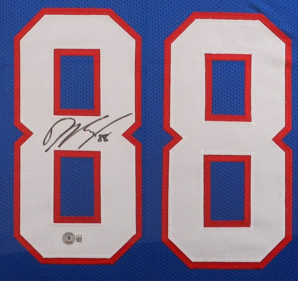 Dawson Knox Signed 35x43 Framed Buffalo Bills Jersey (Beckett) 2022 Pr –