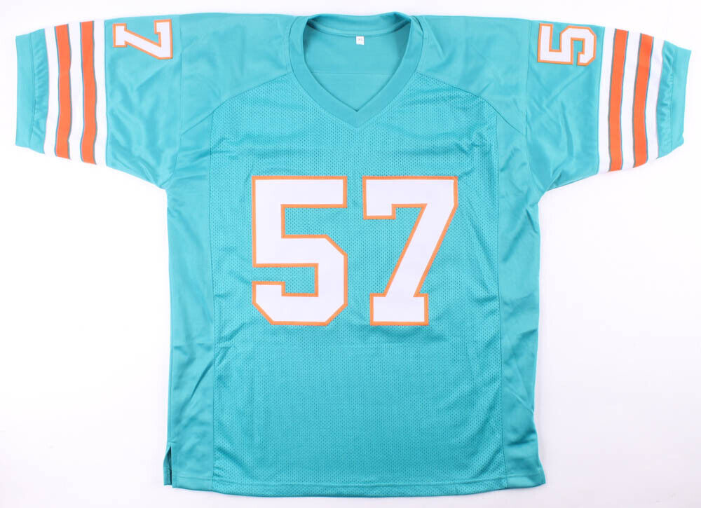 Dwight Stephenson Signed Miami Dolphins Jersey Inscribed "HOF 98"(Schwartz COA)