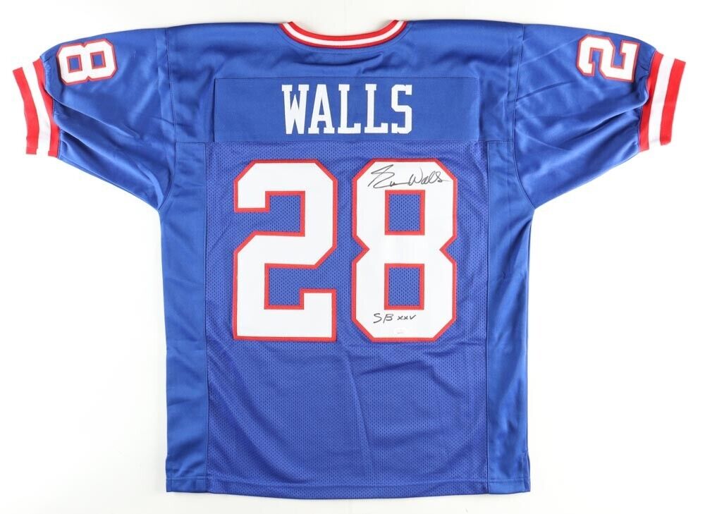 Everson Walls Signed New York Giant Jersey Inscribed "SB XXV" (JSA COA) Def Back