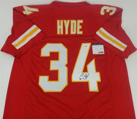 Carlos Hyde Signed Kansas City Chiefs Jersey (PSA) former Ohio State Buckeyes RB