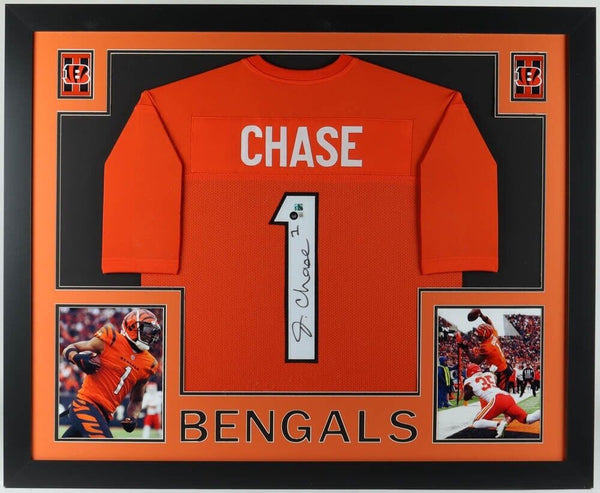 Ja'Marr Chase Autographed LED Framed Bengals Jersey - The Stadium