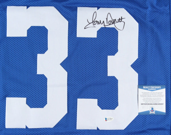 Tony Dorsett Autographed & Framed Blue Cowboys Jersey Auto Beckett Cert