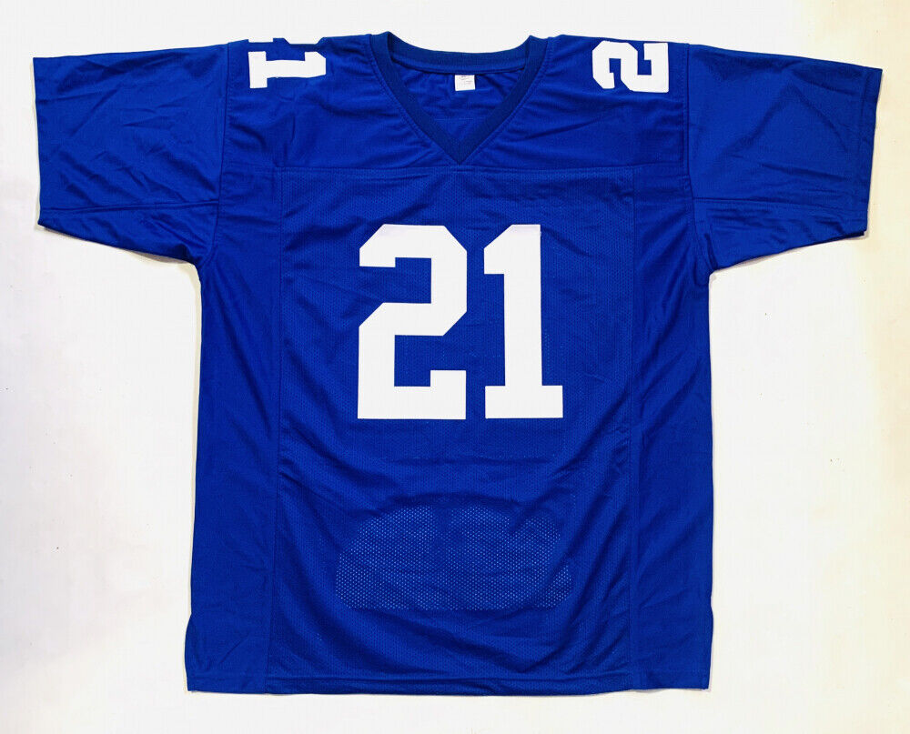 Tiki Barber Signed New York Giants Career Highlight Stat Jersey (JSA COA) R.B.