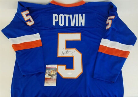 Denis Potvin Signed New York Islanders Home Jersey Inscribed "HOF 91" (JSA COA)