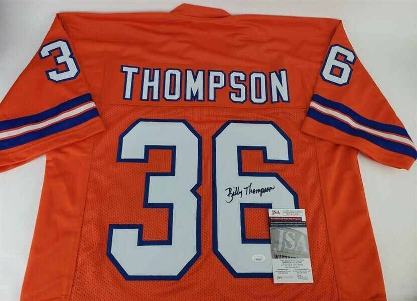 Billy Thompson Signed Broncos Jersey (JSA COA) Denver All Pro D.B. 1969-1981