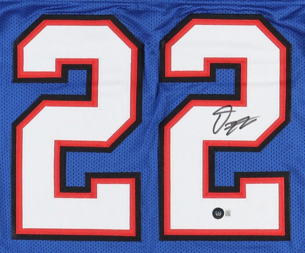 Damien Harris Signed Bills Jersey (Beckett) Buffalo's #1 Running Back 2023