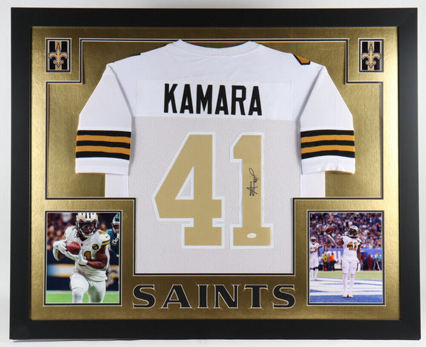 Alvin Kamara Signed New Orleans Saints 35x43 Framed Jersey
