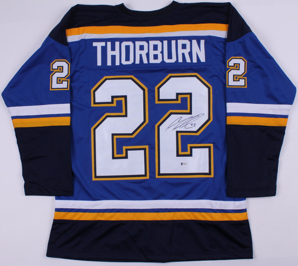Chris Thorburn Signed Blues Jersey (Beckett COA) 50th Overall pick 2001 Draft