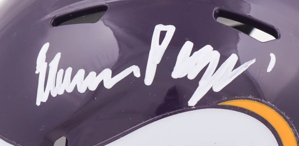 Alan Page Signed Minnesota Vikings Mini Helmet (Beckett) Purple People Eater D.T