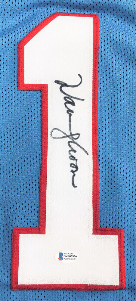 Warren Moon Signed Houston Oilers Jersey (Beckett) 9× Pro Bowl Q.B.