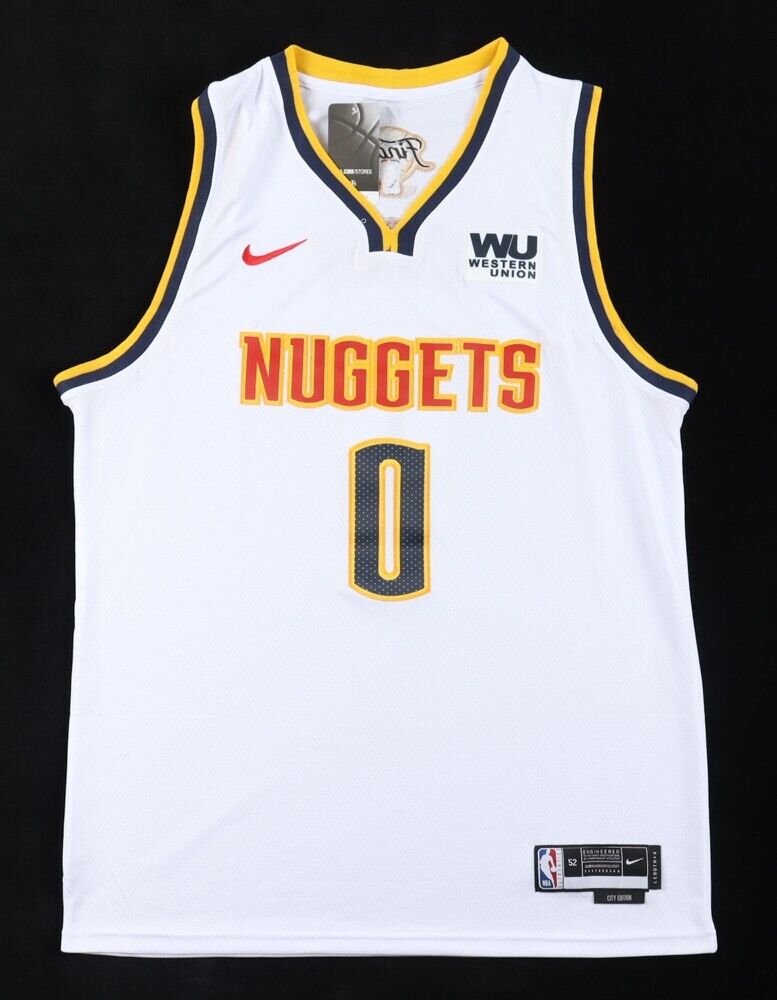 Christian Braun Signed Denver Nuggets Jersey (JSA) 1st Rnd Pick / Kansas Jayhawk