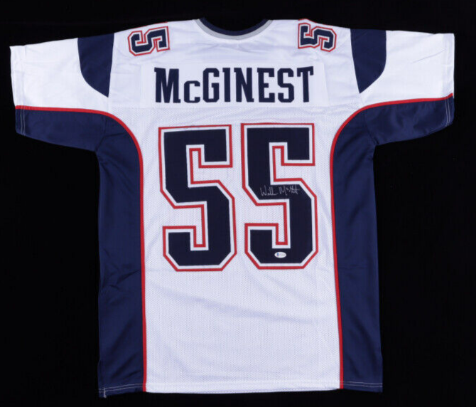 Willie McGinest Signed Patriots Jersey (Beckett COA) 3xSuper Bowl Champion