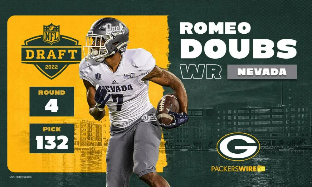Romeo Doubs Signed Green Bay Packer Jersey (Beckett) 2022 4th Round Pck / Nevada