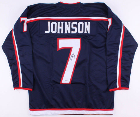 Jack Johnson Signed Blue Jackets Jersey (JSA COA) Columbus Defenseman