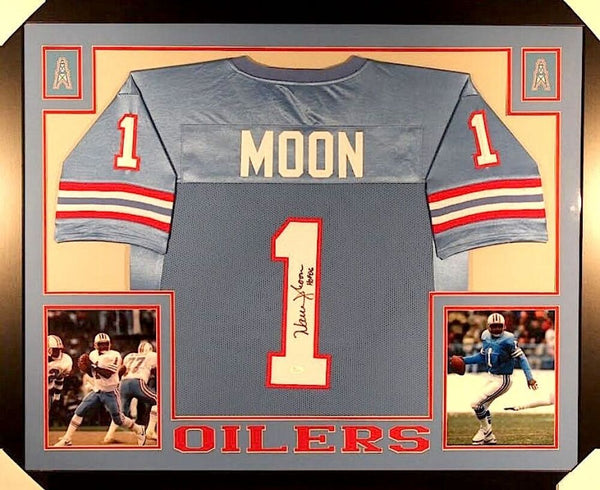 WARREN MOON Autographed Auto Jersey Houston Oilers Away White HOF 06 JSA  COA