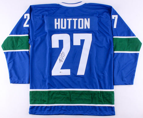 Ben Hutton Signed Vancouver Canucks Jersey (Beckett COA) 2012 Drft Pk Defenseman