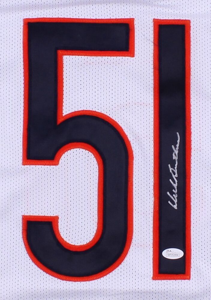 Dick Butkus Signed Chicago Bears White Career Stat Jersey (JSA) 8×Pro Bowl L.B.