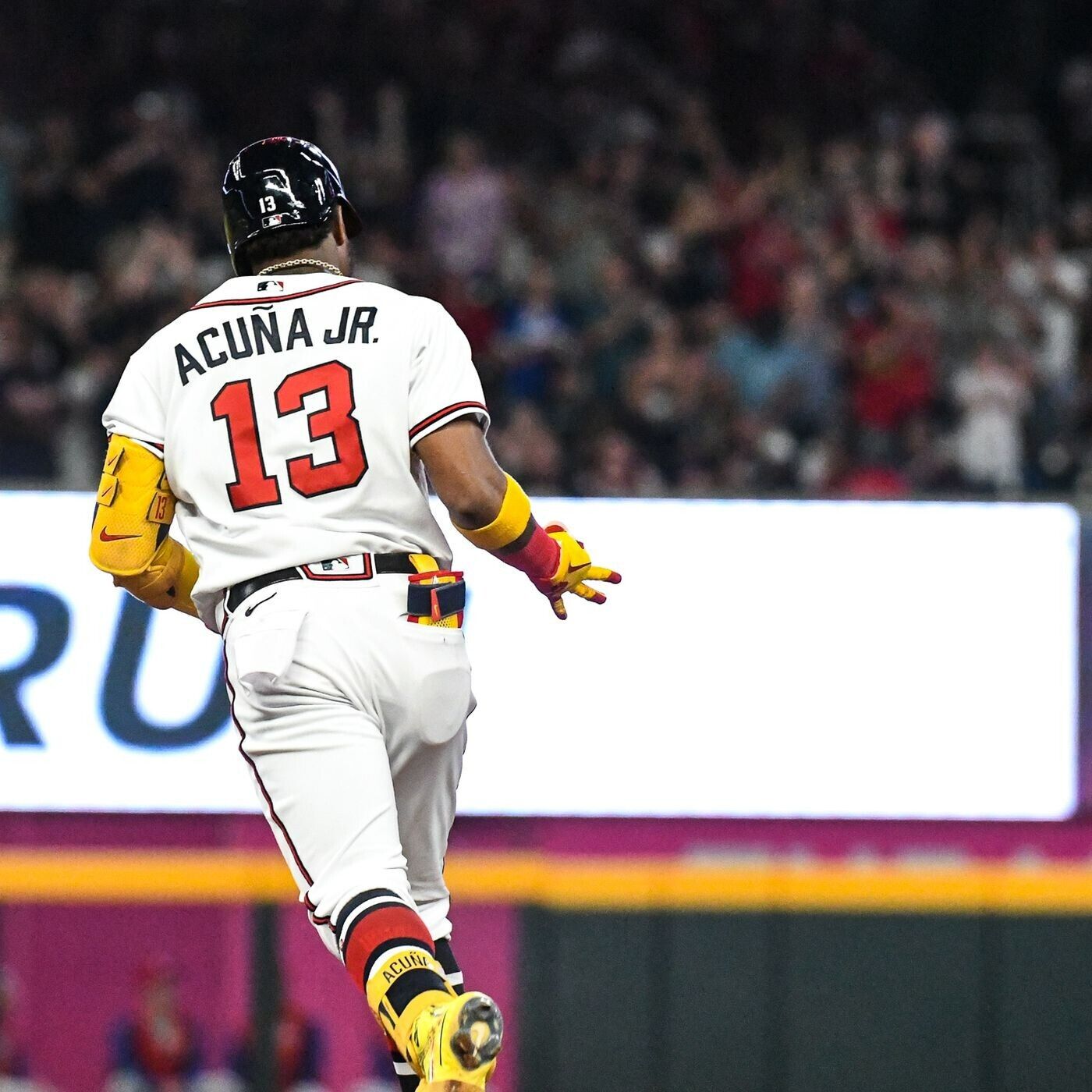 Ronald Acuna Jr. Signed 35x43 Framed Atlanta Braves Jersey (Beckett Hologram)