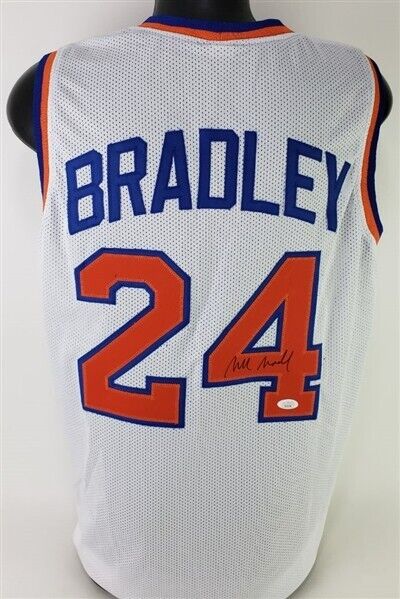 Bill Bradley Signed New York Knicks Jersey (JSA COA) 2×NBA Champion (1970, 1973)