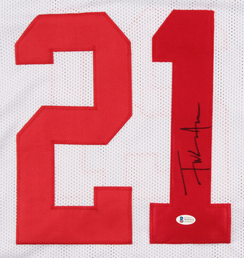 Frank Gore Signed San Francisco 49ers White Jersey (Beckett COA) 5×Pro Bowl R.B