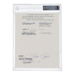 Pete Rose Signed "Banned from Baseball" Document (Beckett) Lifetime Ban from MLB
