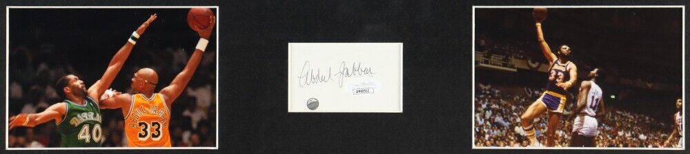 Kareem Abdul-Jabbar Signed Framed Cut Display w/ Jersey (JSA) Los Angeles Lakers