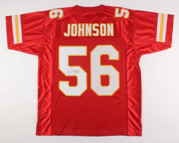 DERRICK JOHNSON SIGNED KANSAS CITY CHIEFS RED JERSEY LINEBACKER PRO BOWL  JSA 2